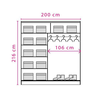 Effect 2 Sliding Door Wardrobe 200cm