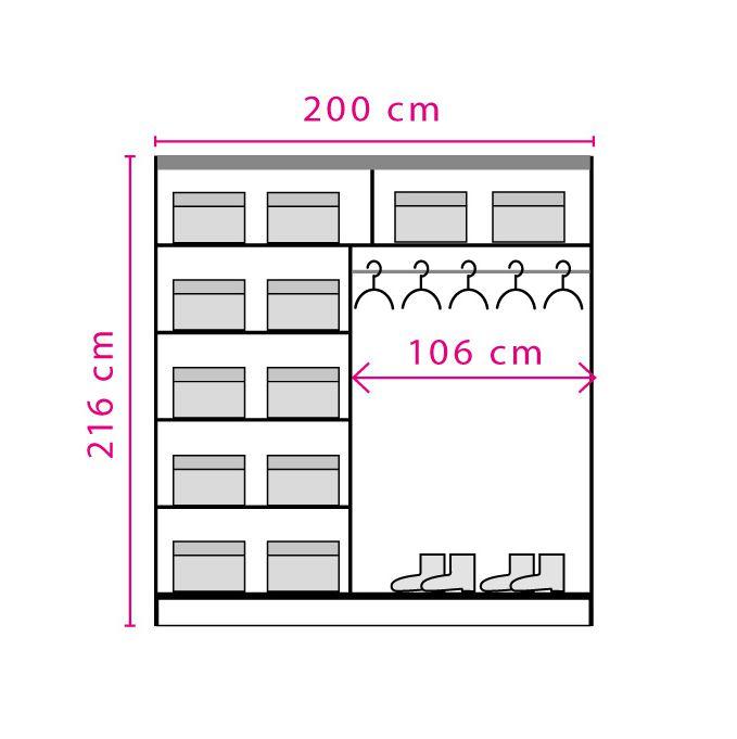 Effect 2 Sliding Door Wardrobe 200cm