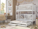 Wooden Bunk Bed Emily with Trundle and Storage