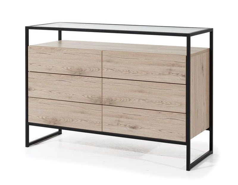 Glass Loft Chest of Drawers with Glass Tabletop
