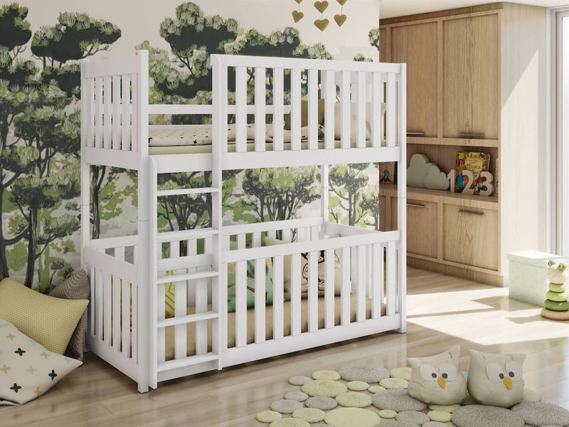 Wooden Bunk Bed Konrad with Cot Bed