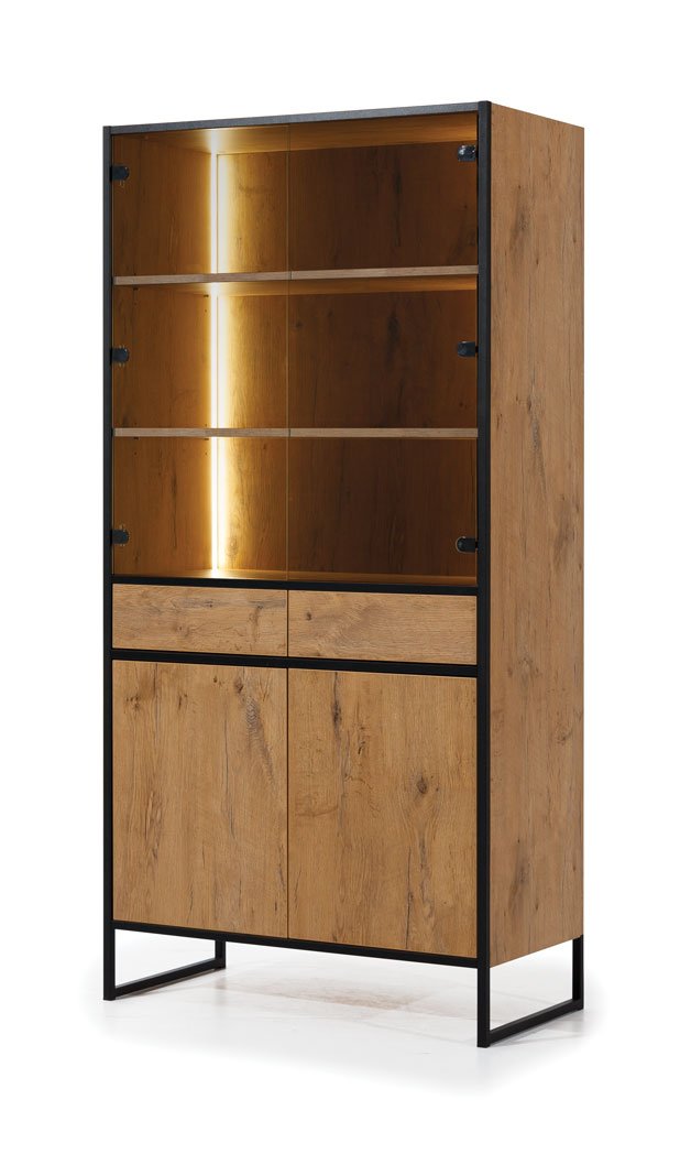 Loft Tall Display Cabinet 90cm with LED