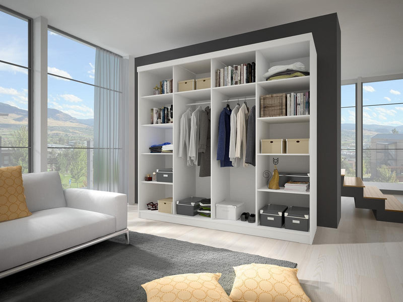 Multi 31 Sliding Mirror Door Wardrobe 233cm