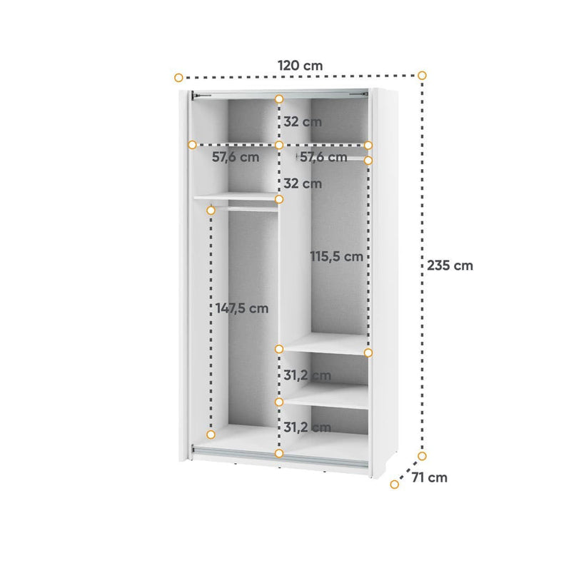 Maxi MX-01 Sliding Door Wardrobe 120cm