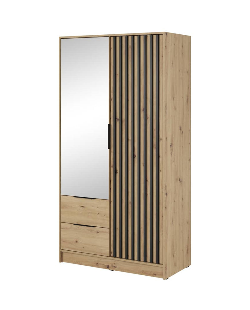 Nelly Hinged Door Wardrobe 105cm [Mirror]