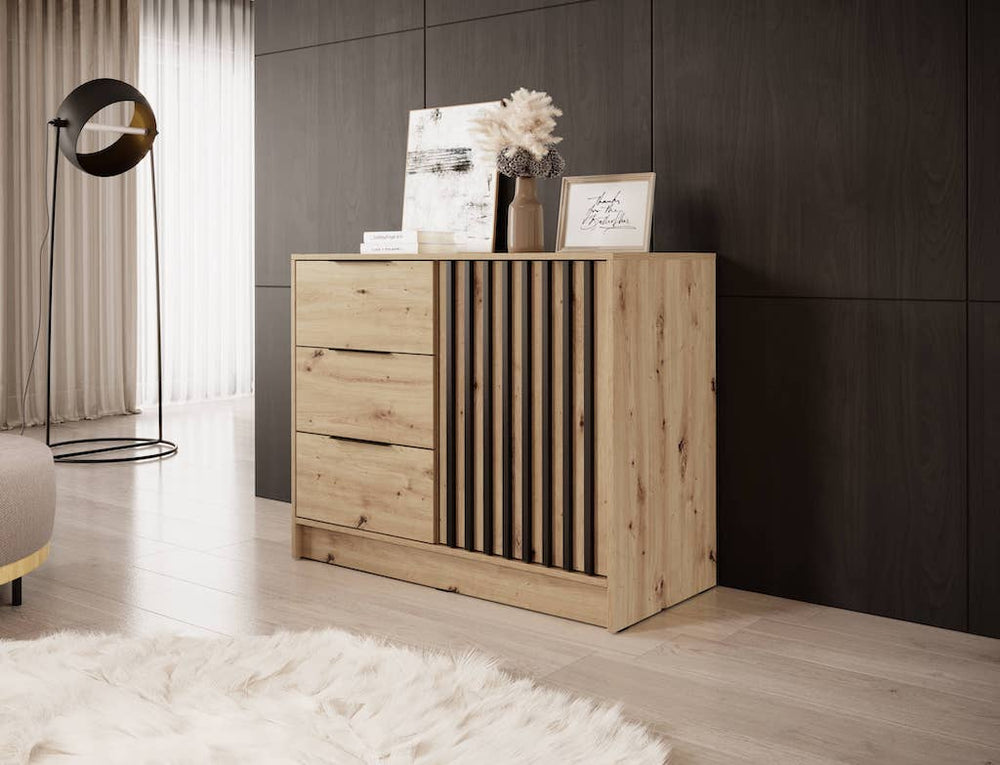 VICCO Sideboard NOVELLI Highboard weiß sonoma Kommode Anrichte Schrank 3 Türen online kaufen bei