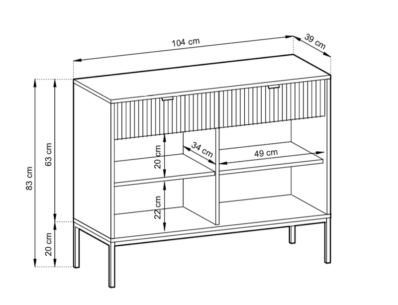 Nova Sideboard Cabinet 104cm