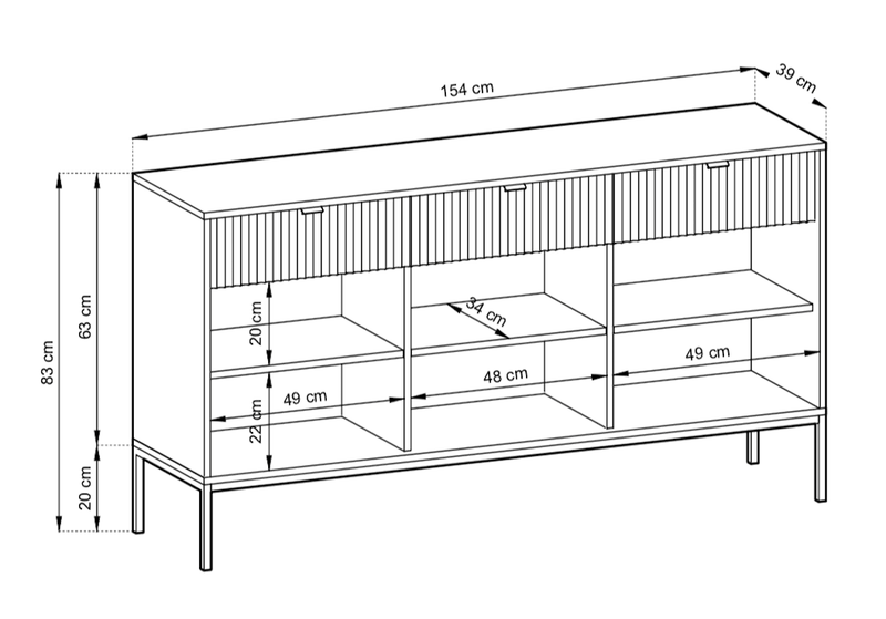 Nova Large Sideboard Cabinet 154cm