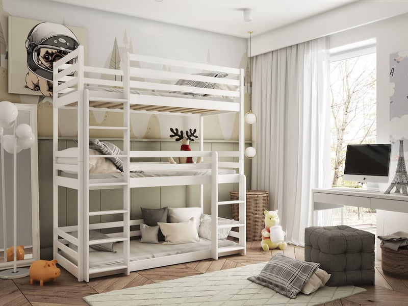 Wooden Triple Bunk Bed Ted