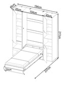 CP-03 Vertical Wall Bed Concept 90cm with Storage Cabinet