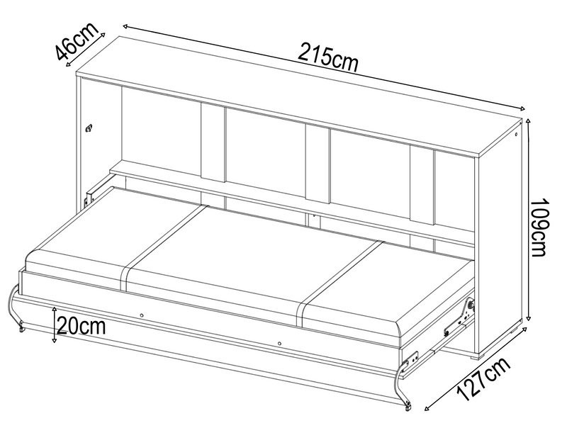 CP-06 Horizontal Wall Bed Concept 90cm