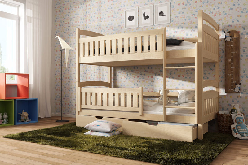 Wooden Bunk Bed Ignas with Storage