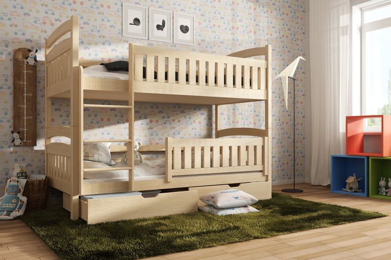 Wooden Bunk Bed Ignas with Storage