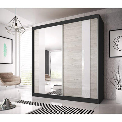 Multi 32 Sliding Mirror Door Wardrobe 233cm