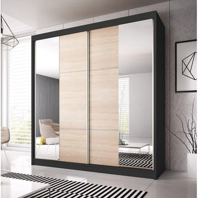 Multi 36 Sliding Mirror Door Wardrobe 233cm